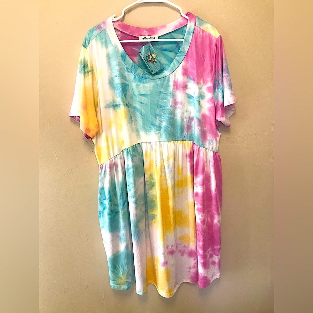 Haptics XL pastel tie-dye dress